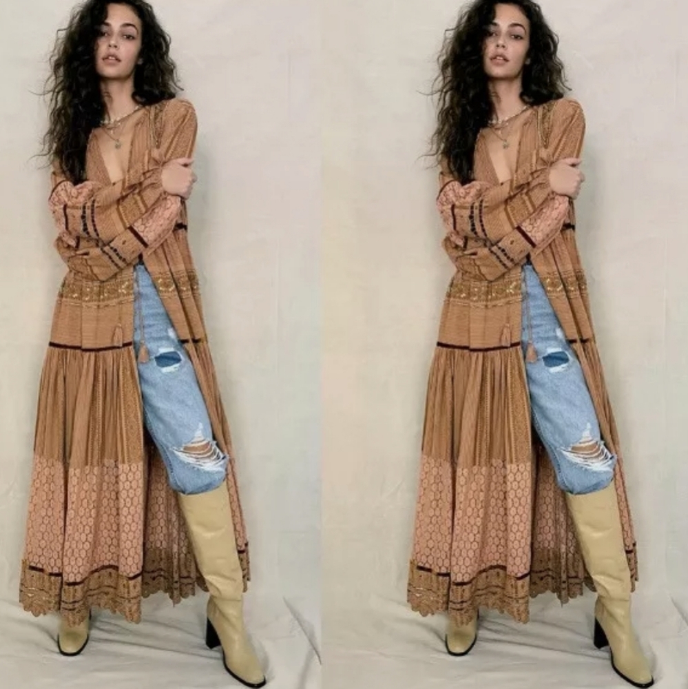 Free People Yasmine Zahara Maxi Duster Dress